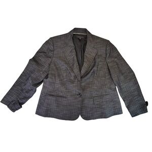 Anne Klein Woman Gray Textured One‎ Button Blazer Jacket Career Professional 16W